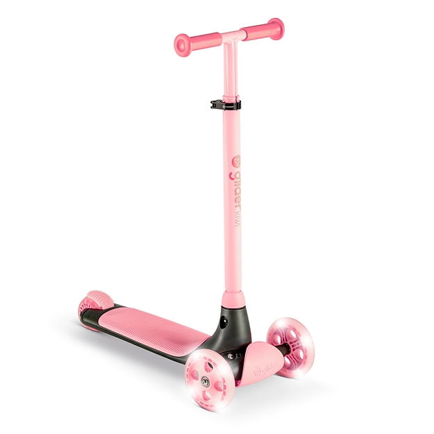 Yvolution Y Glider Kiwi / Trottinette à Trois Roues pour Enfants avec Roues à DEL pour Enfants de 3+ Ans (Rose2)