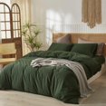 thumbnail image 2 of Ensemble de Housse de Couette en Coton Lavé Toucher Lin Naturel Anti-Froissement Léger Confortable (Très Grand Lin), 2 of 6