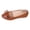 Brown, variant on Womens Bows Leather Ballet Flat Non Slip Soft Soled Low Wedge Walking Shoes Comfortable Slip On Loafers White Size 8.5