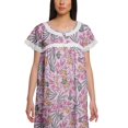 thumbnail image 3 of Moomaya Chemise de Nuit d'Allaitement pour Femmes à Col Rond Imprimée en Popeline de Coton, 3 of 4