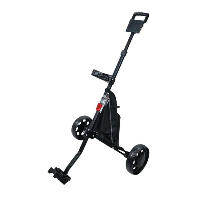 Lipstore Golf Pull Push Cart Foldable Outdoor Golf Bag Pull Cart Portable Multifunctional Black