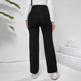 thumbnail image 5 of Maternity Flare Pants Over The Belly Stretchy Wide Leg Trousers For Pregnancy Comfortable Work Pants With Pockets, 5 of 5