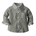 thumbnail image 2 of vdgthytj Toddler Baby Boys Girls Button down Shirts Kids Collared Long Sleeve Uniform Dress Shirt Tops Spring Fall Clothes, 2 of 6