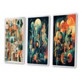 thumbnail image 3 of Designart "Mid Century Innovations Green and Orange II" Modern Midcentury Framed Wall Art Set Of 3 - Green Midcentury Frame Canvas Set For Living Room Decor, 3 of 6