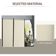 thumbnail image 4 of HOMCOM 6' 3 Panel Room Divider, Double Hinged Privacy Screen, Beige, 4 of 10