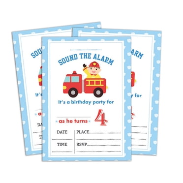 Darling Souvenir White Birthday Invitation Card Printable Fill or Write In Blank Invites Party Supplies Pack Of 28 5 x 7 Inches