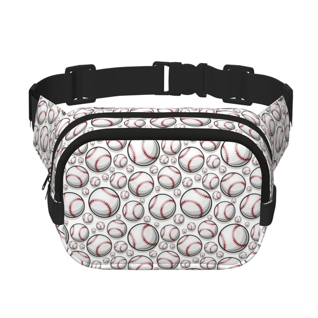 Xecao Sac de Taille Double Couche Baseball Mignon pour Voyages Cyclisme Activités Extérieures avec Sangle Réglable et Poches Zippées