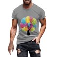thumbnail image 2 of Qertyioot Hommes Imprimer Manches Courtes Col Rond T-shirt Casual Mode Manches Courtes Été Économies, 2 of 5