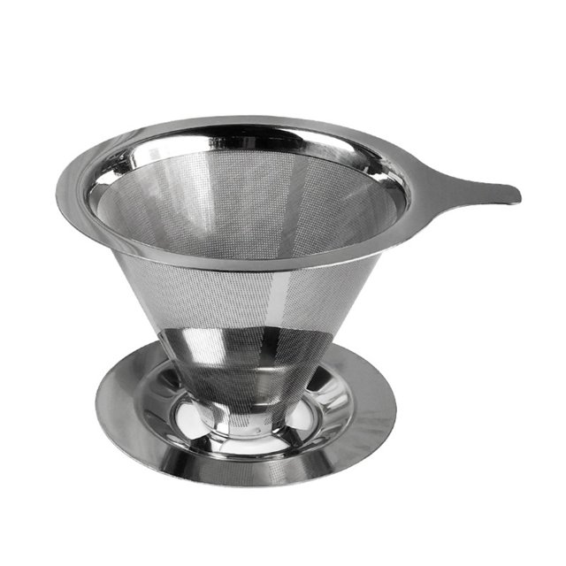 Outil de Brassage de Café 1 Ensemble Entonnoir Filtre à Café Goutteur en Acier Inoxydable Résistant à la Chaleur Filtre Conique Réutilisable pour Cuisine Maison