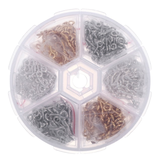 FRCOLOR Eye Pin Screw 750PCS Small Screw Eye Pin Jewelry Making Threaded Clasp Hook Eye Screw,3.15"X3.15"X0.71"