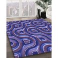 thumbnail image 3 of Ahgly Company Tapis d'Intérieur Lavable à la Machine, Carré, Transitionnel, Bleu Ardoise Moyen, Tapis de Zone, 8 Pieds Carré, 3 of 7