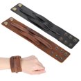 thumbnail image 2 of Casual Jewelry,2Pcs Leather Bracelet HandMade Punk Bracelet Leather Bracelet Precision Engineered, 2 of 14