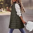 thumbnail image 4 of DPTALR Femmes Chaud Gilet à Poches Manteau Long Veste Hiver Sans Manches Doudoune Parkas, 4 of 5