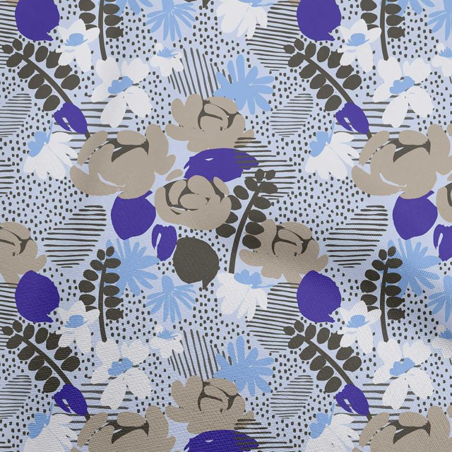 oneOone Polyester Spandex Light Blue Fabric Abstract Sewing Craft Projects Fabric Prints By Yard 56 Inch Wide