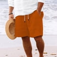 thumbnail image 2 of Plebaso Mens Shorts Summer Beach Shorts with Drawstring Solid Color Lightweight Vacation Pocket Shorts, 2 of 6