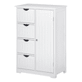 thumbnail image 1 of kleankin Armoire de Rangement de Salle de Bain avec 4 Tiroirs et Tablette Réglable Blanc, 1 of 10