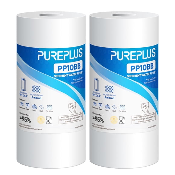 PUREPLUS Cartouche de Remplacement de Filtre à Eau pour Sédiments Domestiques Entiers 5 Microns 10 Pouces x 4.5 Pouces pour Culligan RFC-BBSA, HD-950, WFHD13001B, W15-PR