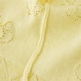 thumbnail image 4 of Cardigans en Tricot pour Enfants, Petites Filles, Cardigan Court à Boutons devant, Couleur Unie, Col Ras du Cou, Manches Longues, Tricot, Hauts de Printemps et d'Automne, Jaune, 4-5 Ans, 4 of 8