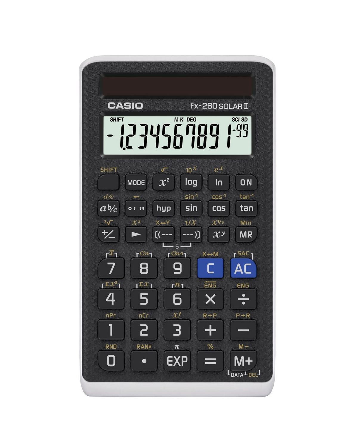 CASIO FX-260SOLARII, One solar scientific calculator, Elementary school with fractions
