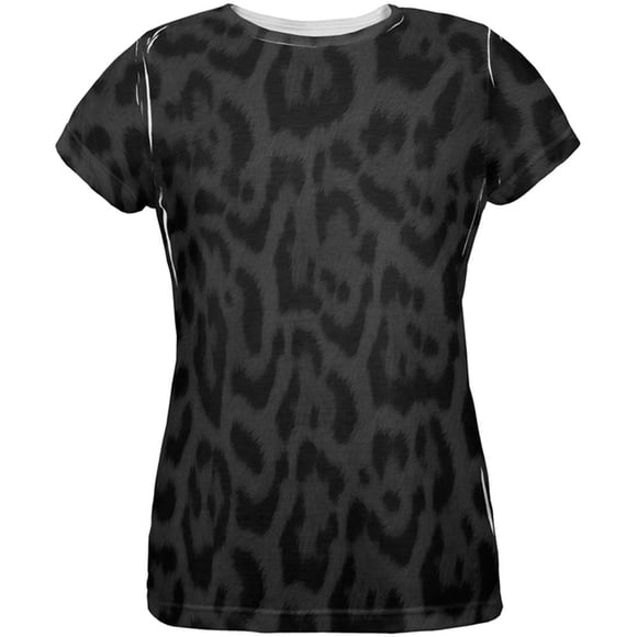 Halloween Black Leopard Costume All Over Womens T Shirt