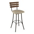 thumbnail image 1 of Amisco Tabouret de Bar Pivotant en Tissu Lodge 30,75" Beige/métal, 1 of 2