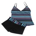 thumbnail image 4 of Women Tankinis Swimsuit Stripe V-neck Tops and Shorts Two-Pieces Bathing Suits, 4 of 6