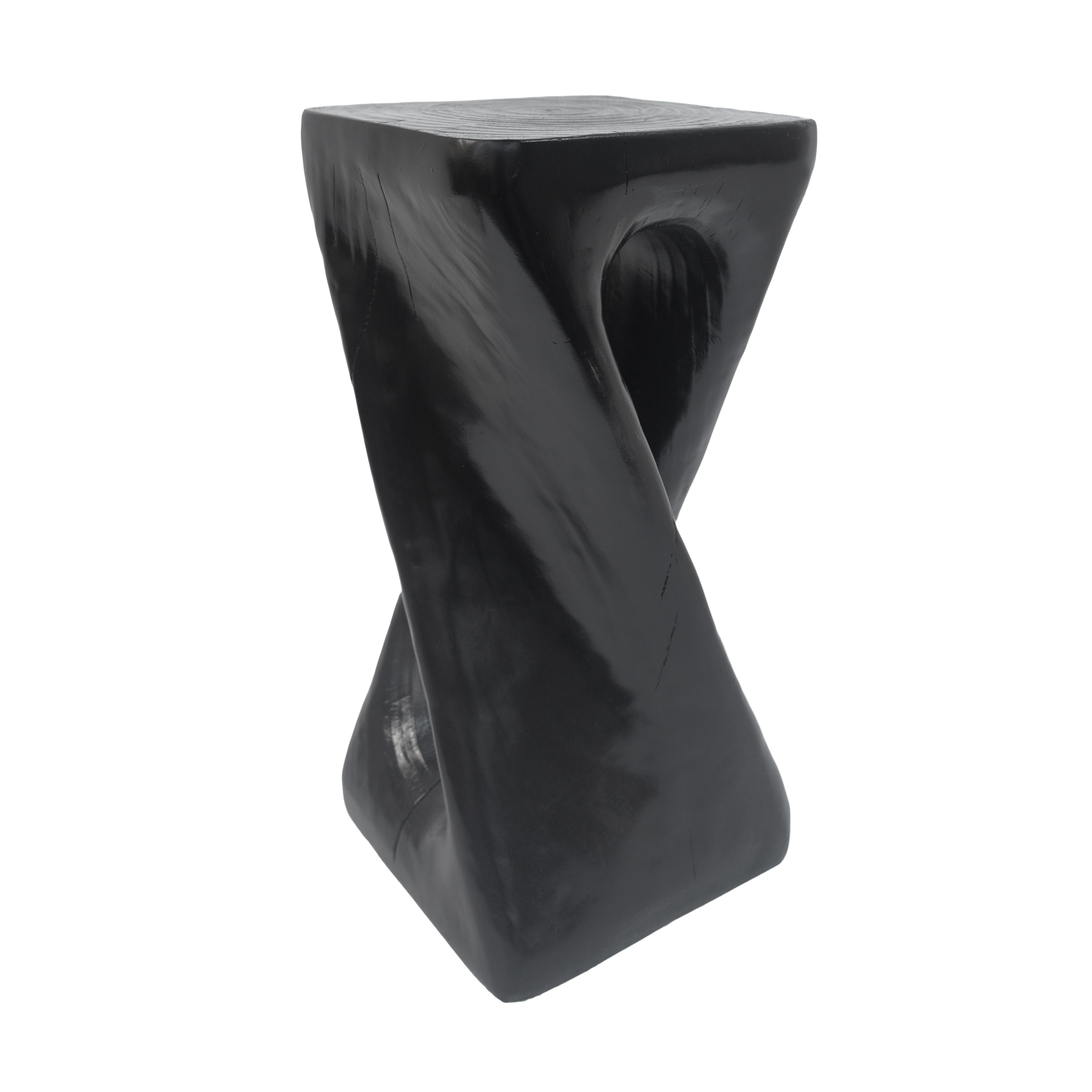 Table d'appoint Noble House Grey MGO, texture bois, hauteur 68 cm, noir