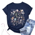 thumbnail image 2 of T-Shirts pour Femmes à Imprimé Floral T-Shirt pour Femme T-Shirt de Compression pour Femmes Manches Courtes Col Rond Manches Longues Chandails de Compression pour Femmes T-Shirts en Coton à Manches Longues pour Femmes T-Shirt pour Toutes les Occasions, 2 of 3