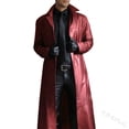 thumbnail image 2 of KIHOUT Spring Winter Warm Coat Lapel Solid Color Slim Leather Long Leather Jacket Men's Windbreaker Jacket,Size S-5XL, 2 of 5
