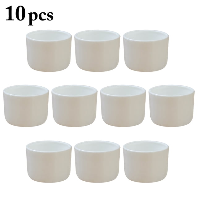 10PCS Succulent Planters Creative Flower Plant Container Plastic Plant Vase. A set of ten small, white plastic garden planters with a minimalist design, each measuring 5.8cm in diameter and 4cm in height. Suitable for home decor, gifting, and use in various spaces such as desktops, kitchens, bathrooms, offices, and bedrooms.