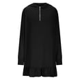 thumbnail image 4 of NTACZA Robe à Manches Longues pour Filles, Mignonne Robe Chandail à Capuchon, Robe Trapèze à Quart de Glissière, Ourlet à Volants, Mini-Robe, 11 Ans, 4 of 9
