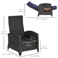 thumbnail image 3 of Outsunny Fauteuil Inclinable d'Extérieur avec Dossier et Coussin Réglables - Enfants, Bleu, 3 of 10