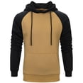 thumbnail image 4 of Men Hoodies Color Block Patchwork Blend Fleece Pullover Kanga Pocket Sweatshirts, 4 of 9