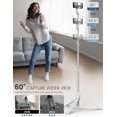 thumbnail image 3 of LAICAIW 60" Phone Tripod Selfie Stick,Travel Selfie Stick Tripod with Remote Portable Tripod for Cell Phone Tripod Compatible with 4''-7'' iPhone Android Samsung for Travel Vlog Live Streaming (Whit, 3 of 7