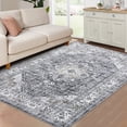 thumbnail image 2 of FairOnly 5' x 7' Area Rugs,Machine Washable Printd Rugs for Living Room Bedroom Kitchen Home Decor, Non Slip TPR Back Floor Carpet,Gray, 2 of 8