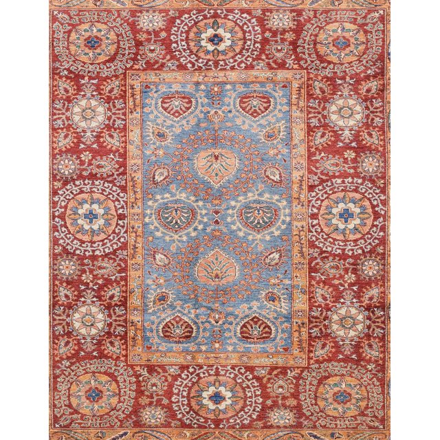 Ahgly Company Tapis d'Intérieur Rectangulaires Abstraits Orientaux Rouges, 2 Pieds x 3 Pieds