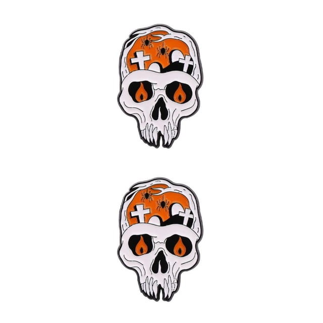 Maytalsory Exquisite And Fashionable Halloween Enamel Pin Brooch Gift For Gothic Jewelry Enthusiasts human skeleton 2Set