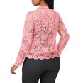 thumbnail image 3 of Pincandy Women's Sheer Lace Jacket Blazer Long Sleeve Open Front See Through Jackets, 3 of 3