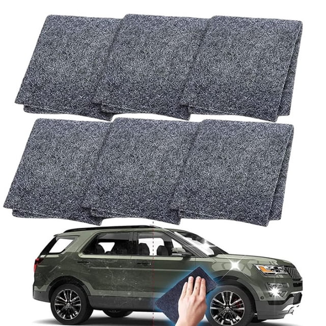 RXIRUCGD Chiffon Nanométrique Brillant pour Égratignures de Voiture (Lot de 6), Chiffon de Réparation Nanométrique Facile pour Réparer les Égratignures Légères Peinture de Voiture, Taches d'Eau sur la Surface pour Toutes les Voitures