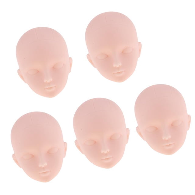 bedienty 5PCS Charming Skin Tone Doll Heads For 1/6 Dolls Practicing Makeup Head Male Sculpt Style A 1Set