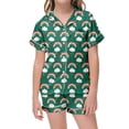 thumbnail image 2 of MIASHUI Patterned Girls Sleepwear Set - Short Sleeve Button Down Pajamas with Matching Shorts for Comfortable Nights, 2 of 4