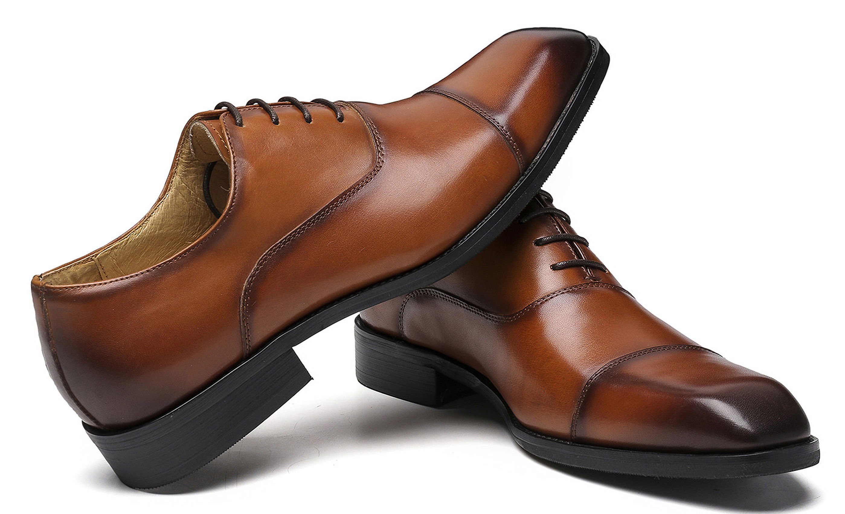 brown dress shoes canada Santimon for Men Cap Toe Lace-up Oxofrd Shoes Classic Formal Shoes for Wedding Party US 5.5 YGroup_GSW1301 Chestnut brown leather dress Replying to @janetv110 Black Size:Us Size 20W