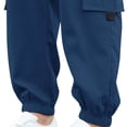 thumbnail image 4 of RXIRUCGD Men's Solid Color Pocket Work Pants Casual Leggings, Blue, Size: S, 4 of 4