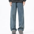 thumbnail image 1 of RKSTN Mens Pants Plush Thick Jeans With Elastic Drawstring Loose Oversized Straight Leg Pants Long Pants Soft Comfortable Workout Pants, 1 of 5