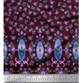thumbnail image 2 of Soimoi Poly Georgette Fabric Floral & Leaves Panel Print Sewing Fabric Yard 52 Inch Wide, 2 of 3