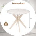 thumbnail image 3 of Costway Round Dining Table 36" Faux Marble Tabletop Rubber Wood Legs Kitchen White, 3 of 10