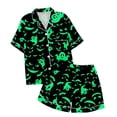 thumbnail image 3 of WEAIXIMIUNG Ensemble de Pyjama à Manches Courtes et Col Boutonné Imprimé pour Enfants 6-7 Ans, 3 of 4