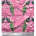 thumbnail image 1 of Soimoi Polyester Crepe Fabric Floral & Peacock Bird Print Fabric by The Yard 52 Inch Wide, 1 of 3