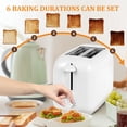 thumbnail image 4 of HLONK Toaster 2 Slice Bread Toaster with Double Wide Slots 6 Settings Slice Toaster with Removable Tray Practical Small Toaster Reusable Mini Toaster for Kitchens Home, 4 of 10