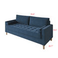 thumbnail image 5 of HMD Astoria Linen Square Arm 3-Seater Sofa with 2 Throw Pillow, Blue, 5 of 5